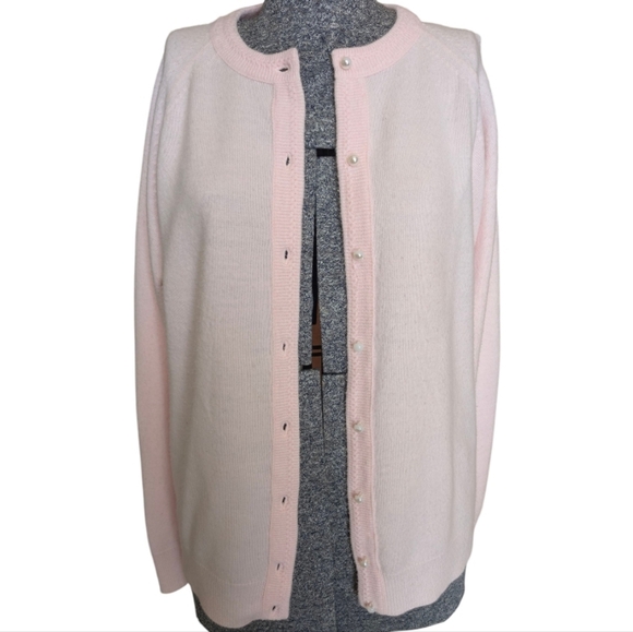 Vintage Designers Originals Pink Pearl Button Cardigan Sweater Size Small - Picture 1 of 6